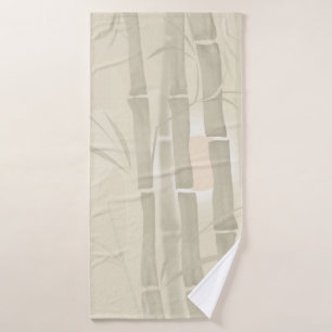 Conjunto De Toalhas Bambu, fundo bege