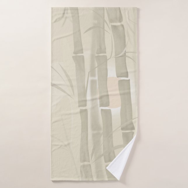 Conjunto De Toalhas Bambu, fundo bege (Toalha de Banho)