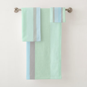 Conjunto De Toalhas Bandas Abstrato azuis e verdes