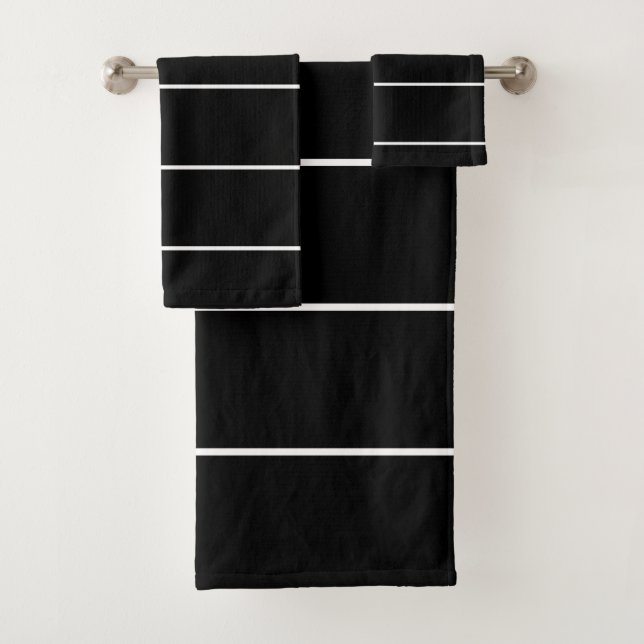 Conjunto De Toalhas Bandas brancas e pretas (Insitu)
