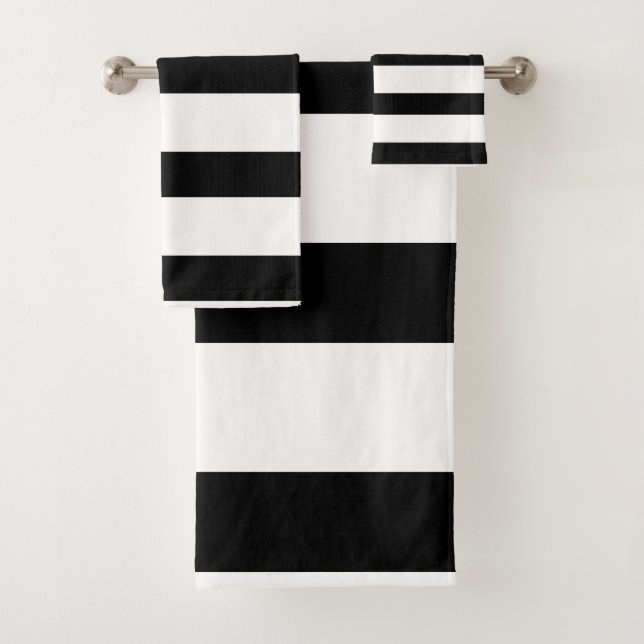 Conjunto De Toalhas Bandas brancas e pretas (Insitu)