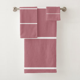 Conjunto De Toalhas Bandas brancas geométricas Douradas rosa