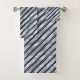 Conjunto De Toalhas Bandas brilhantes azuis e Cinzas