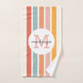 Conjunto De Toalhas Bandas Coloridas Retroativas Monogramas Personaliz