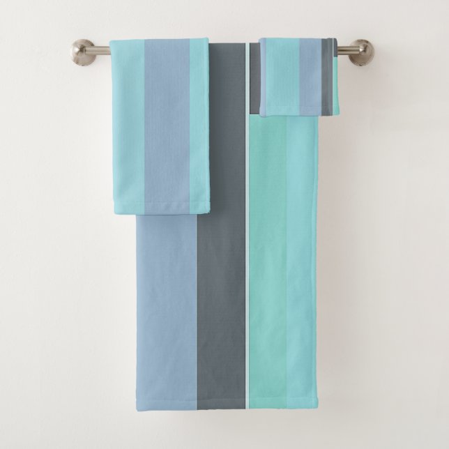 Conjunto De Toalhas Bandas de Abstrato púrpura, verde e turquesa (Insitu)