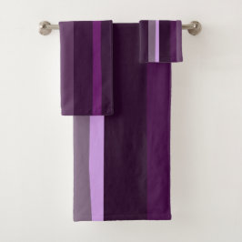 Conjunto De Toalhas Bandas de Abstrato roxas e rosadas