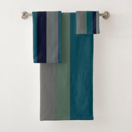 Conjunto De Toalhas Bandas de Abstrato verde, lacrimejante e rosa