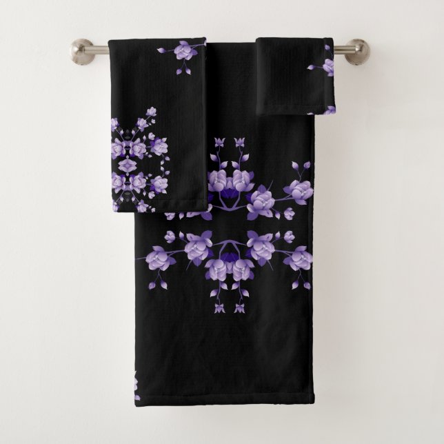 Conjunto De Toalhas Bandas de Banheiro Floral (Insitu)