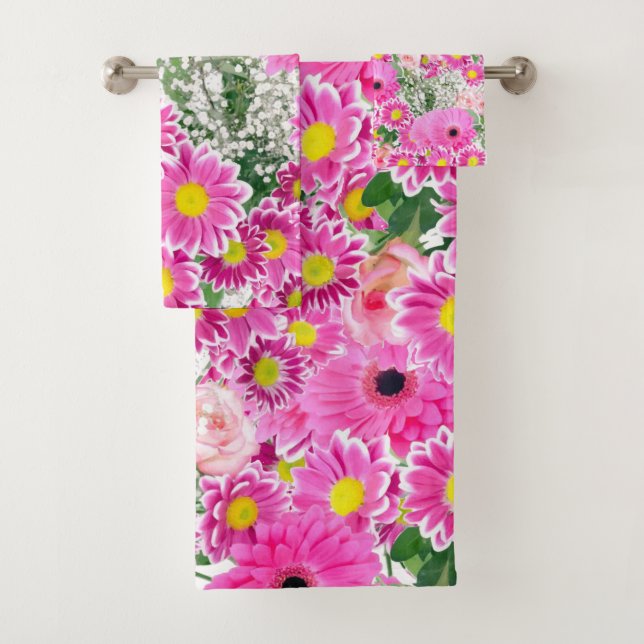 Conjunto De Toalhas Bandas de Banheiro Floral (Insitu)