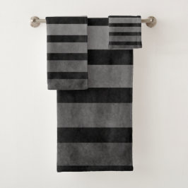 Conjunto De Toalhas Bandas De Camuflagem Preta E Cinza Texturizadas