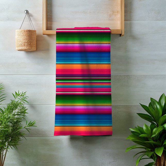 Conjunto De Toalhas Bandas de Serape Mexicanas Tradicionais Vibrantes (Criador carregado)
