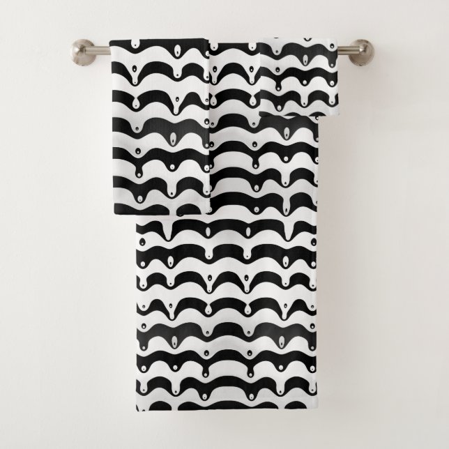 Conjunto De Toalhas Bandas de Zebra Pretas e Brancas (Insitu)