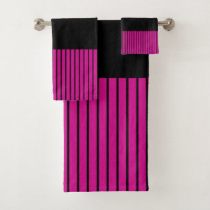 Conjunto De Toalhas Bandas Pop de cor - rosa, roxa, azul e preta