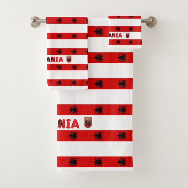 Conjunto De Toalhas Bandeira albanesa (Insitu)