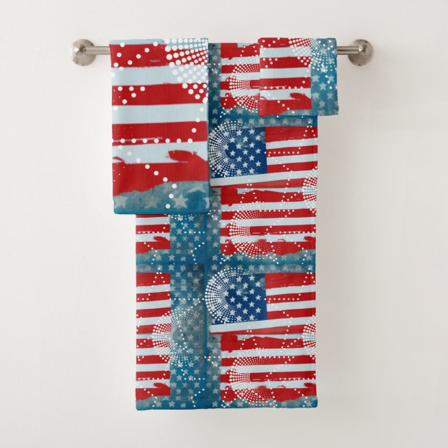 Conjunto De Toalhas Bandeira Americana (Insitu)