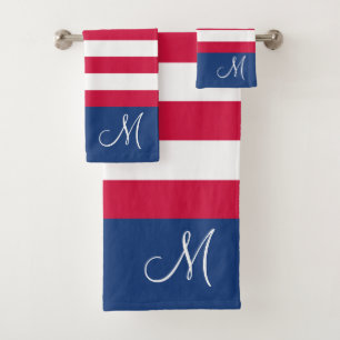 Conjunto De Toalhas Bandeira Americana Personalizada Vermelha Branca e