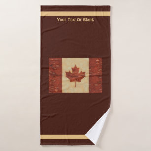 Conjunto De Toalhas Bandeira Canadiana No Latido De Nascimento Interio