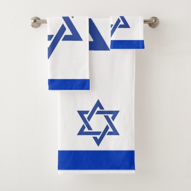 Conjunto De Toalhas Bandeira de Israel, Judaica, Presente para Convida (Insitu)