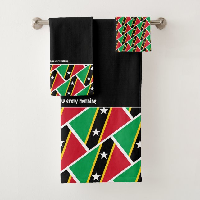 CONJUNTO DE TOALHAS BANDEIRA DE SÃO CRISTÓVÃO E NEVIS (Insitu)