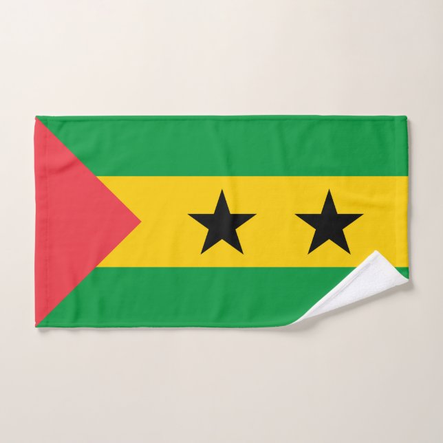 Conjunto De Toalhas Bandeira de São Tomé e Príncipe (Toalha de mão)