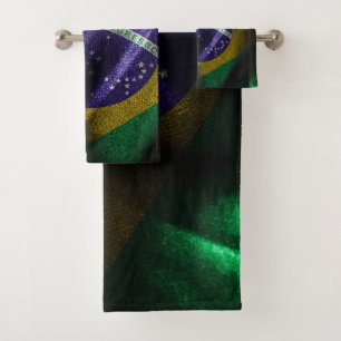 Conjunto De Toalhas Bandeira de seda do Brasil