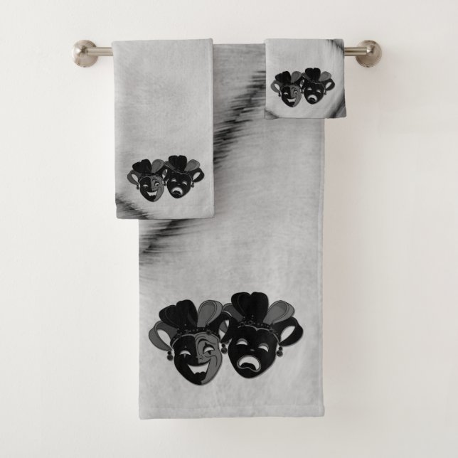 Conjunto De Toalhas Bandeira Design de Comédia Prateada e Teatro Tragé (Insitu)