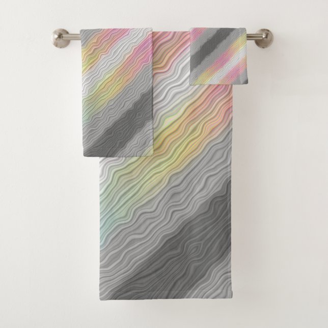 Conjunto De Toalhas Bandeira do Orgulho Demifluid Groovy Boho Trippy A (Insitu)