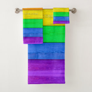 Conjunto De Toalhas Bandeira do orgulho gay inclusivo de SlipperyJoe c