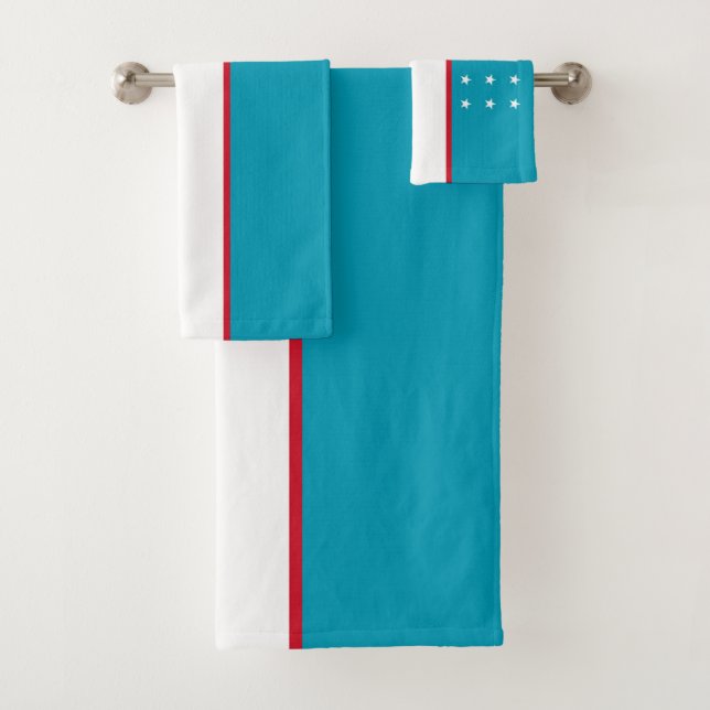 Conjunto De Toalhas bandeira do Usbequistão (Insitu)