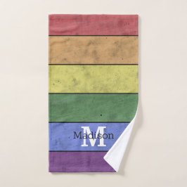 Conjunto De Toalhas Bandeira LGBT vintage orgulho monograma arco-íris