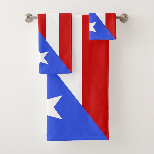 Conjunto De Toalhas bandeira Porto Rico (Insitu)