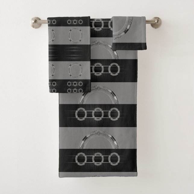 Conjunto De Toalhas Bandeja de Banheiro Coloca Cinza (Insitu)