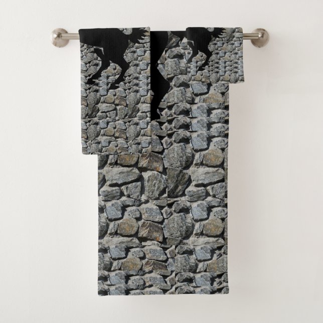 Conjunto De Toalhas Bandeja de Banheiro Define Cavalo (Insitu)