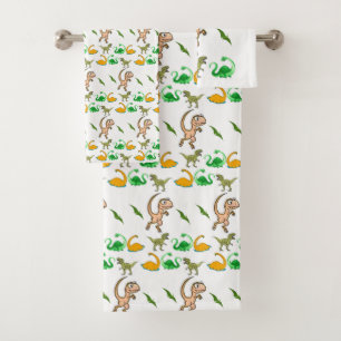 Conjunto De Toalhas Bandeja de Banheiro Define Dinossauros