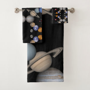 Conjunto De Toalhas Bandeja de Banheiro Define Planetas