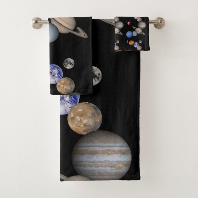 Conjunto De Toalhas Bandeja de Banheiro Define Planetas (Insitu)