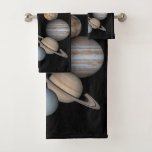 Conjunto De Toalhas Bandeja de Banheiro Define Planetas