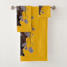 Conjunto De Toalhas Bandeja de Mostarda de Raposa Voadora