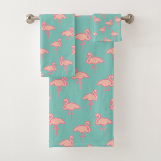 Conjunto De Toalhas Bando de Flamingos Rosa (Insitu)