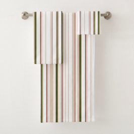 Conjunto De Toalhas Banheira branca verde neutra costeira