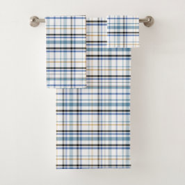 Conjunto De Toalhas Banheira de ouro branco azul