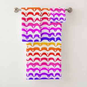 Conjunto De Toalhas Banheiras Tropicais Psicodélicas Jazzy