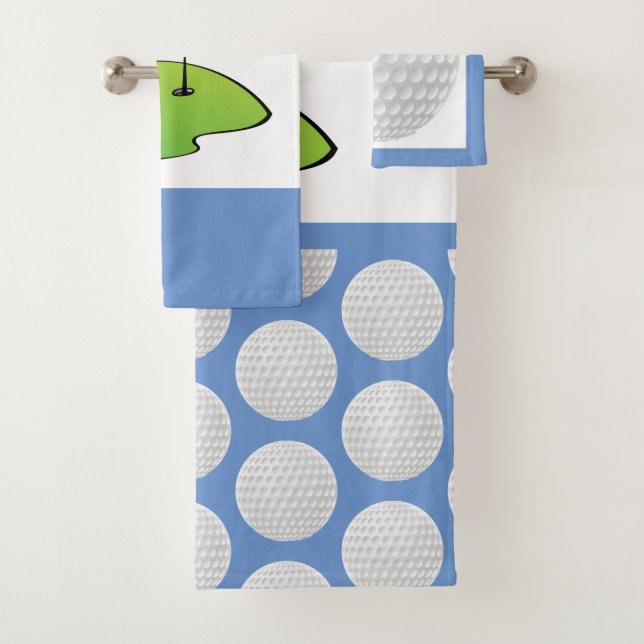 Conjunto De Toalhas Banheiro de Bola de Golfe Monograma (Insitu)