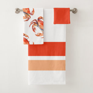 Conjunto De Toalhas Banheiro de Caranguejo Tropical