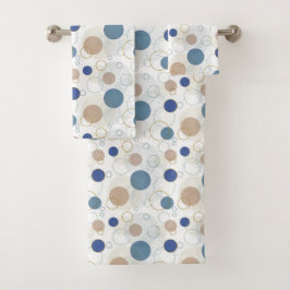 Conjunto De Toalhas Banheiro de praia dourado azul branco costeiro