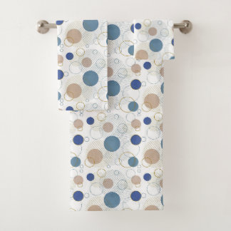 Conjunto De Toalhas Banheiro de praia dourado azul branco costeiro