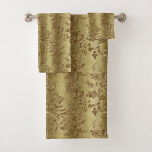 Conjunto De Toalhas Banheiro Dourado Elegante