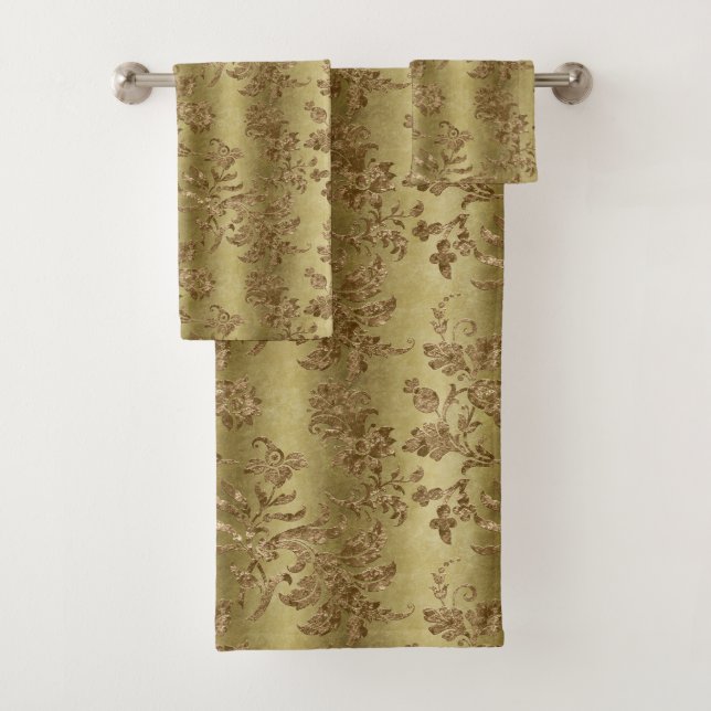 Conjunto De Toalhas Banheiro Dourado Elegante (Insitu)