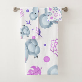Conjunto De Toalhas Banho Zen Koala