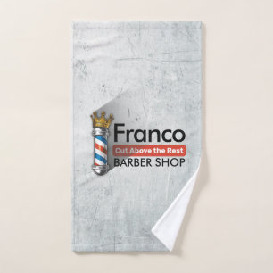 Conjunto De Toalhas Barber Hair Compra Rei Coroa Barbeiro Par Salão